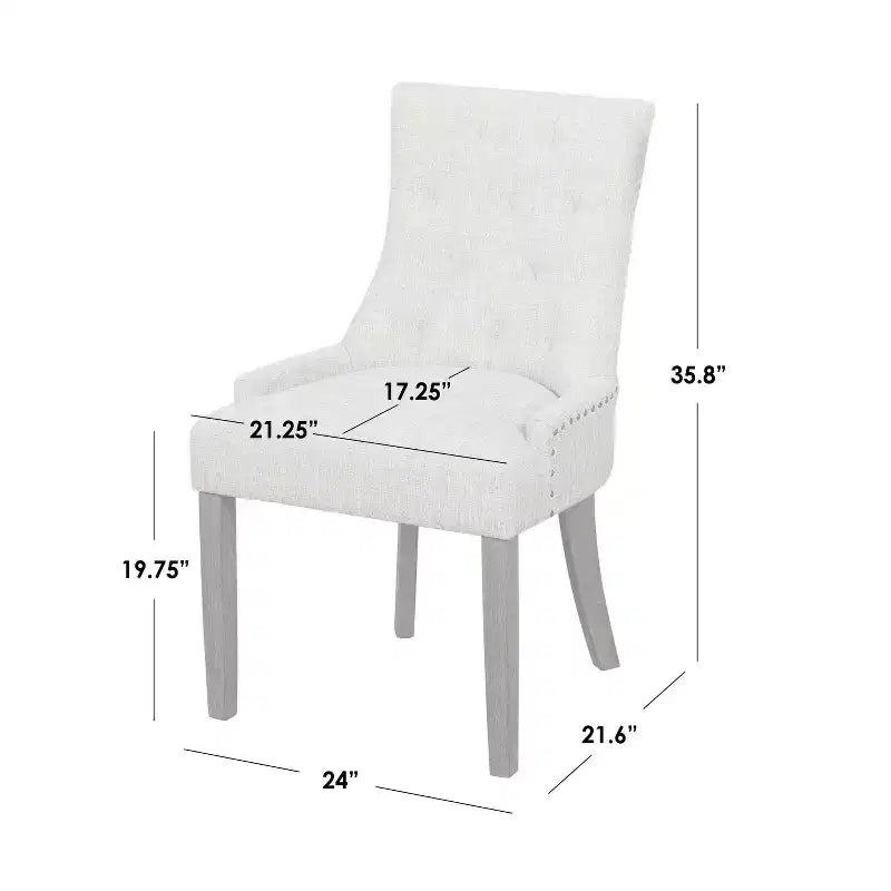Angelo:Ensemble de salle à manger traditionnel 5 pièces Ariana gris : chaises rembourrées, bois d'hévéa, table à piédestal
