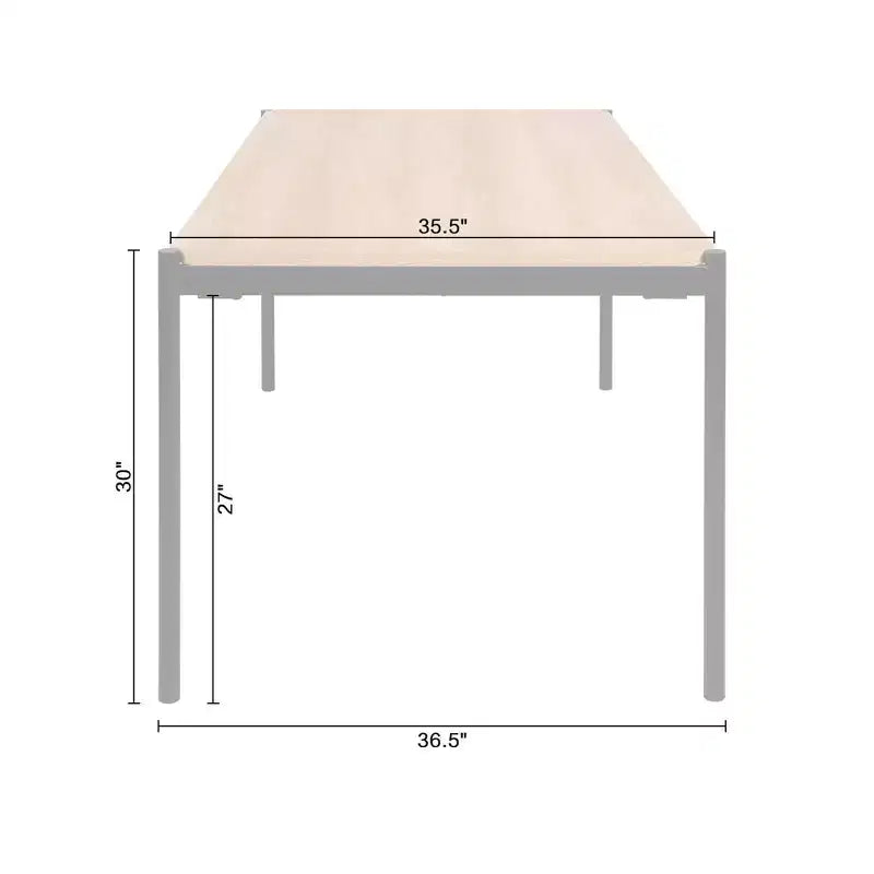 Ensemble de salle à manger rectangulaire Lifestorey Jari Mid-Century Modern 5 pièces chêne/noir