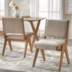 Ensemble de salle à manger Lifestorey 5 pièces Baywood en bois massif chêne clair/beige de style Mid-Century