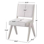 Ensemble de salle à manger Lifestorey 5 pièces Baywood en bois massif chêne clair/beige de style Mid-Century