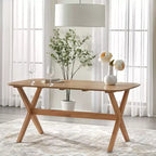 Ensemble de salle à manger Lifestorey 5 pièces Baywood en bois massif chêne clair/beige de style Mid-Century