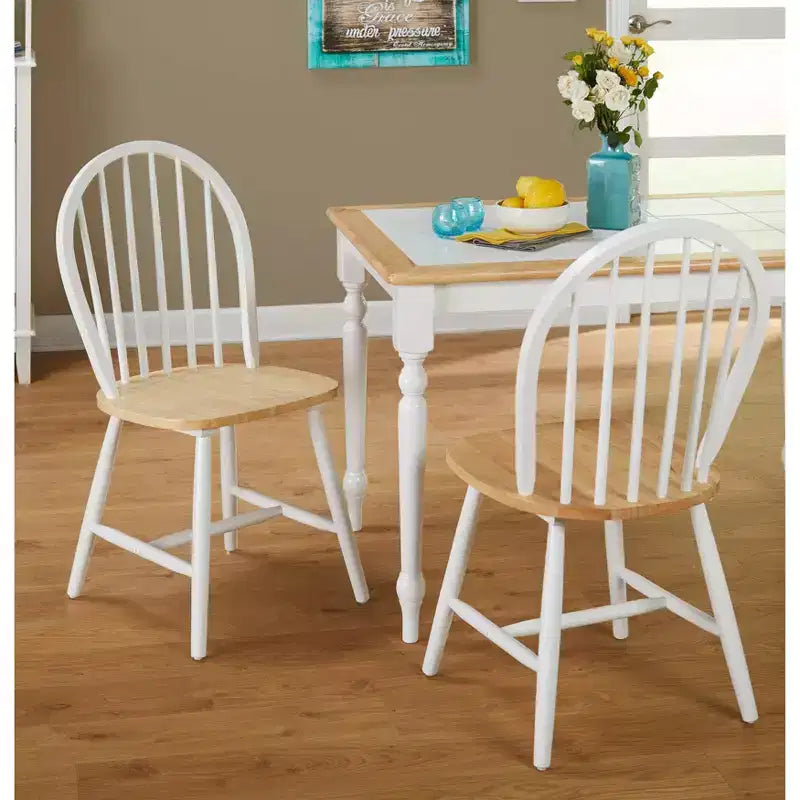 Ensemble de salle à manger 3 pièces Buylateral Chester avec plateau en carrelage blanc/naturel