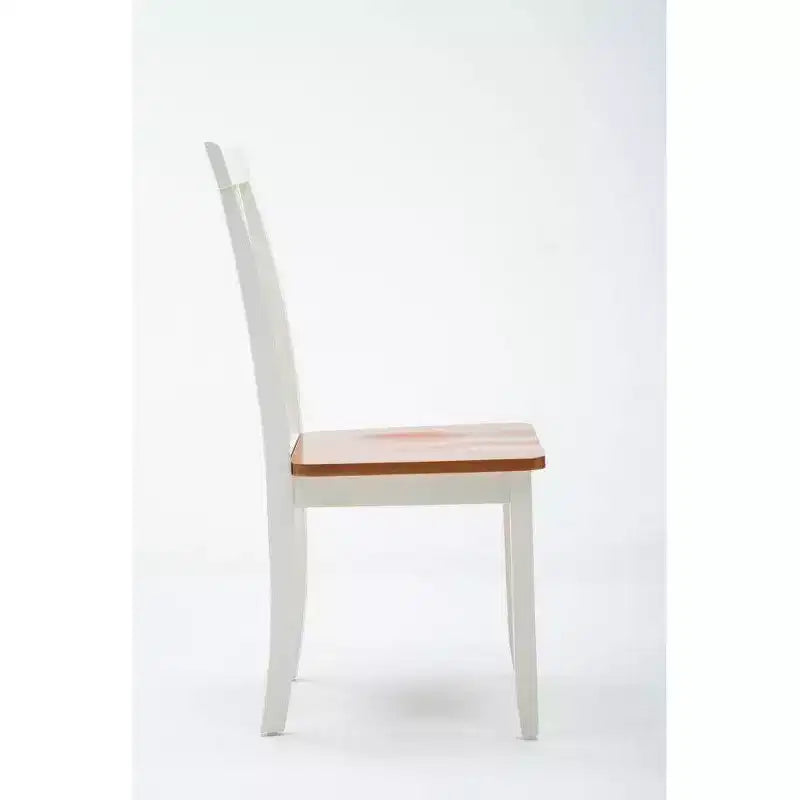 Ensemble de salle à manger 5 pièces Bloomington Blanc/Chêne Miel - Boraam : Structure en bois d'hévéa, style rustique, six places assises