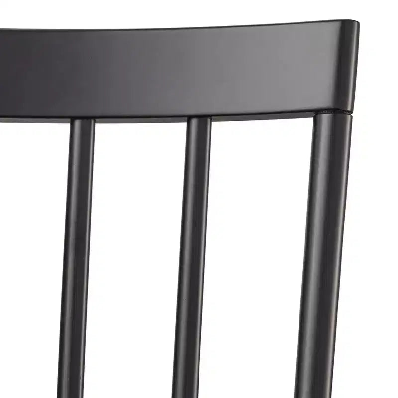 Ensemble de salle à manger extensible 5 pièces Lifestorey Edmonton Farmhouse avec chaises en bois massif noir mat