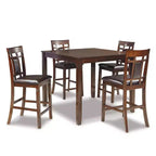 Bennox Counter Height Dining Table Set Brown: Faux Leather Stools, 5-Piece - Signature Design by Ashley