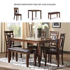 Ensemble de table à manger hauteur comptoir Bennox marron : Tabourets en similicuir, 5 pièces - Signature Design by Ashley