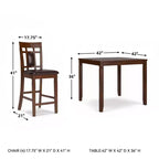 Ensemble de table à manger hauteur comptoir Bennox marron : Tabourets en similicuir, 5 pièces - Signature Design by Ashley