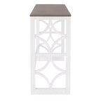 Ensemble de salle à manger console roulante en bois massif Powell Adams avec 3 tabourets rembourrés en tissu beige - Blanc : table rectangulaire, gigogne, non extensible