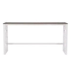 Ensemble de salle à manger console roulante en bois massif Powell Adams avec 3 tabourets rembourrés en tissu beige - Blanc : table rectangulaire, gigogne, non extensible