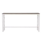 Ensemble de salle à manger console roulante en bois massif Powell Adams avec 3 tabourets rembourrés en tissu beige - Blanc : table rectangulaire, gigogne, non extensible