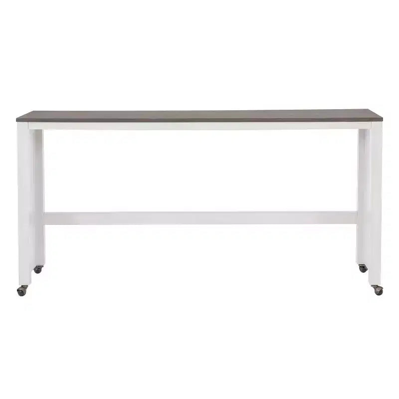 Ensemble de salle à manger console roulante en bois massif Powell Adams avec 3 tabourets rembourrés en tissu beige - Blanc : table rectangulaire, gigogne, non extensible