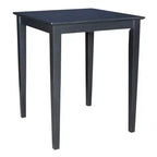 Ensemble de 3 tables carrées de 76 cm de hauteur de comptoir avec 2 ensembles de salle à manger Madrid noirs - International Concepts : Bois massif, non extensible