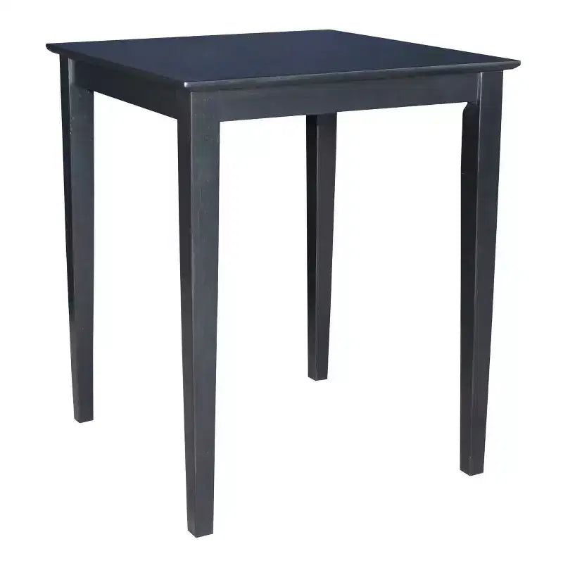 Ensemble de 3 tables carrées de 76 cm de hauteur de comptoir avec 2 ensembles de salle à manger Madrid noirs - International Concepts : Bois massif, non extensible