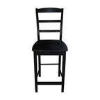 Ensemble de 3 tables carrées de 76 cm de hauteur de comptoir avec 2 ensembles de salle à manger Madrid noirs - International Concepts : Bois massif, non extensible