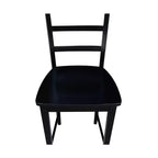 Ensemble de 3 tables carrées de 76 cm de hauteur de comptoir avec 2 ensembles de salle à manger Madrid noirs - International Concepts : Bois massif, non extensible