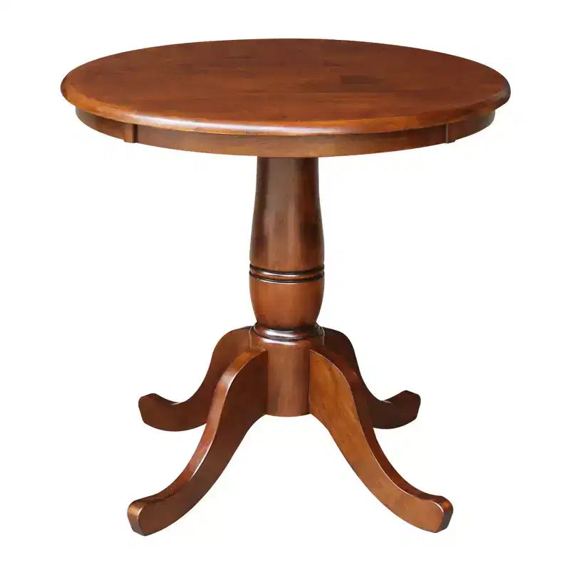International Concepts Table de salle à manger ronde à piedestal de 76 cm avec 2 chaises à dossier en X, couleur expresso : en parawood massif, ensemble de 3 pièces
