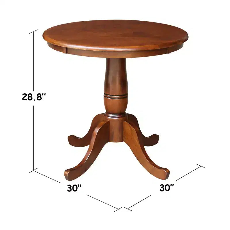 International Concepts Table de salle à manger ronde à piedestal de 76 cm avec 2 chaises à dossier en X, couleur expresso : en parawood massif, ensemble de 3 pièces