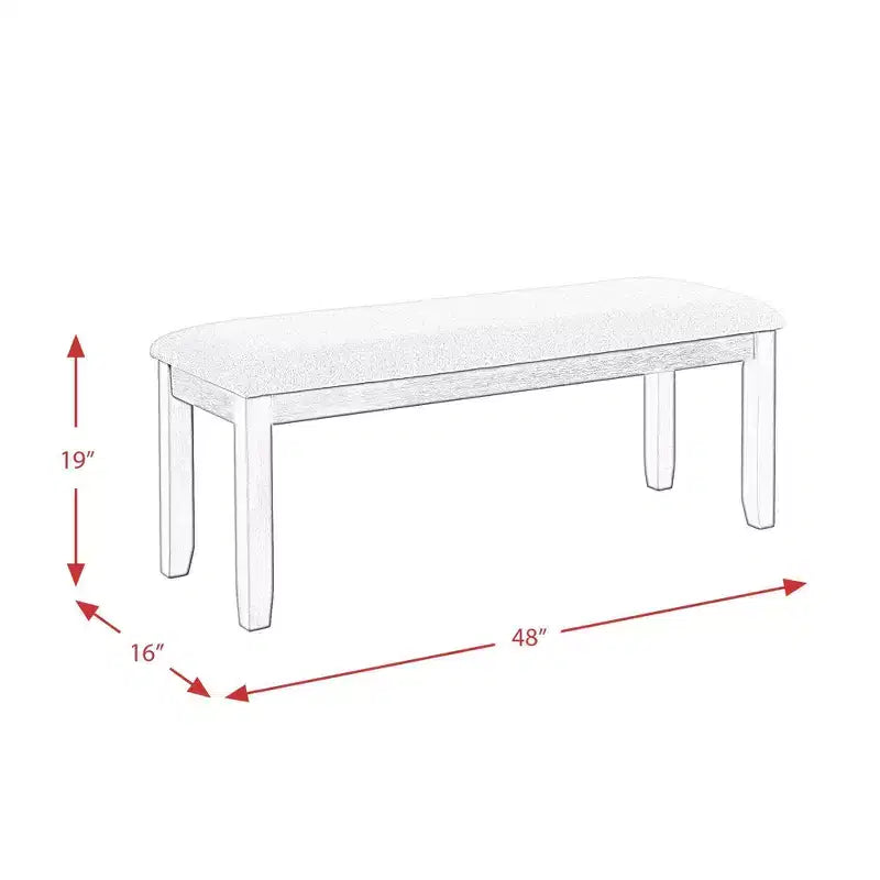 Ensemble de salle à manger 6 pièces marron Kona - Picket House Furnishings : Chaises rembourrées, Banc en bois, Table rectangulaire