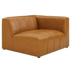 Modway Ensemble canapé sectionnel 8 places en cuir végétalien Bartlett, couleur sable : Modèle moderne en forme de U, aucun assemblage requis.