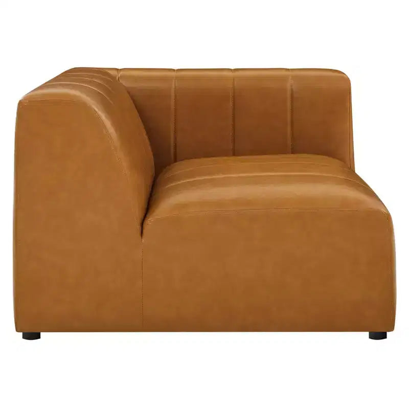 Modway Ensemble canapé sectionnel 8 places en cuir végétalien Bartlett, couleur sable : Modèle moderne en forme de U, aucun assemblage requis.