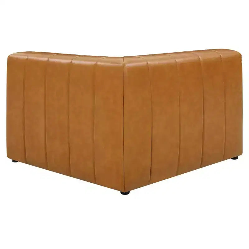 Modway Ensemble canapé sectionnel 8 places en cuir végétalien Bartlett, couleur sable : Modèle moderne en forme de U, aucun assemblage requis.