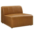 Modway Ensemble canapé sectionnel 8 places en cuir végétalien Bartlett, couleur sable : Modèle moderne en forme de U, aucun assemblage requis.