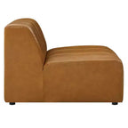 Modway Ensemble canapé sectionnel 8 places en cuir végétalien Bartlett, couleur sable : Modèle moderne en forme de U, aucun assemblage requis.