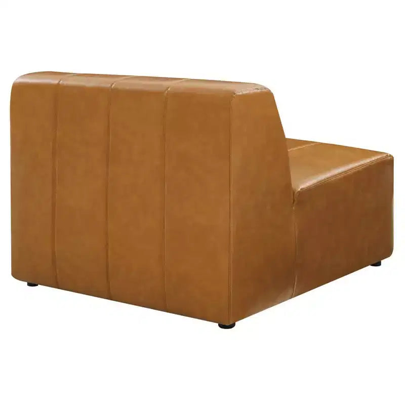 Modway Ensemble canapé sectionnel 8 places en cuir végétalien Bartlett, couleur sable : Modèle moderne en forme de U, aucun assemblage requis.