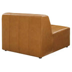 Modway Ensemble canapé sectionnel 8 places en cuir végétalien Bartlett, couleur sable : Modèle moderne en forme de U, aucun assemblage requis.