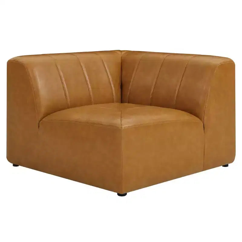 Modway Ensemble canapé sectionnel 8 places en cuir végétalien Bartlett, couleur sable : Modèle moderne en forme de U, aucun assemblage requis.