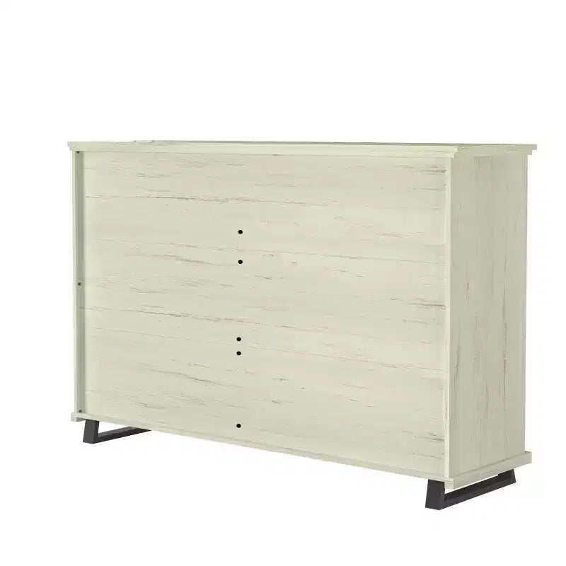 Festivo Ensemble commode contemporaine à 9 tiroirs et chiffonnier à 5 tiroirs de 38 po, aspect bois brut blanchi : Rangement de chambre à coucher nécessitant un assemblage par un adulte