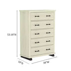 Festivo Ensemble commode contemporaine à 9 tiroirs et chiffonnier à 5 tiroirs de 38 po, aspect bois brut blanchi : Rangement de chambre à coucher nécessitant un assemblage par un adulte