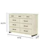 Festivo Ensemble commode contemporaine à 9 tiroirs et chiffonnier à 5 tiroirs de 38 po, aspect bois brut blanchi : Rangement de chambre à coucher nécessitant un assemblage par un adulte