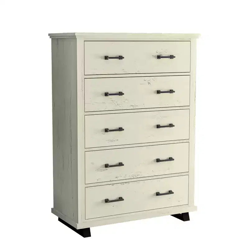 Festivo Ensemble commode contemporaine à 9 tiroirs et chiffonnier à 5 tiroirs de 38 po, aspect bois brut blanchi : Rangement de chambre à coucher nécessitant un assemblage par un adulte