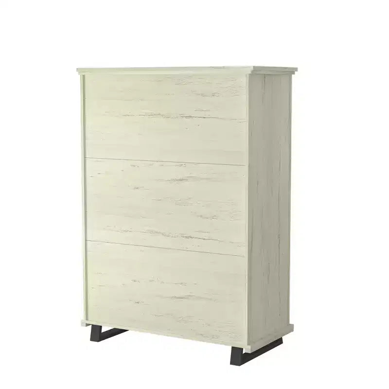 Festivo Ensemble commode contemporaine à 9 tiroirs et chiffonnier à 5 tiroirs de 38 po, aspect bois brut blanchi : Rangement de chambre à coucher nécessitant un assemblage par un adulte