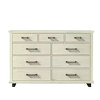 Festivo Ensemble commode contemporaine à 9 tiroirs et chiffonnier à 5 tiroirs de 38 po, aspect bois brut blanchi : Rangement de chambre à coucher nécessitant un assemblage par un adulte