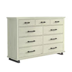 Festivo Ensemble commode contemporaine à 9 tiroirs et chiffonnier à 5 tiroirs de 38 po, aspect bois brut blanchi : Rangement de chambre à coucher nécessitant un assemblage par un adulte