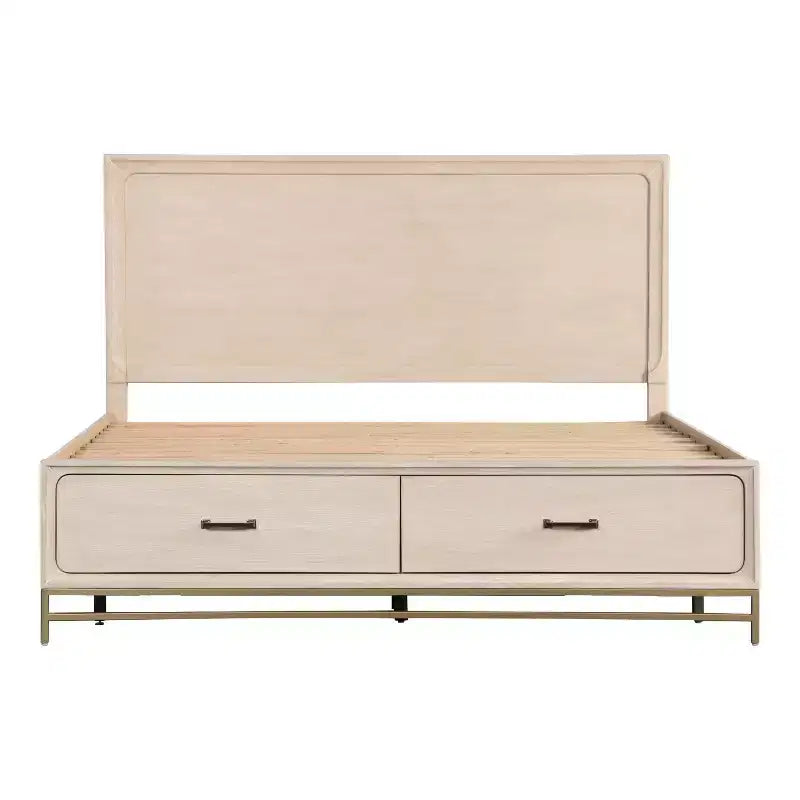 HOMES: Inside + Out 3pc King Riverstone Mid-Century Modern Bedroom Set with 2 Nightstands Walnut
