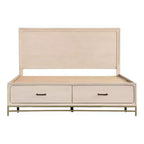 HOMES: Inside + Out 3pc King Riverstone Mid-Century Modern Bedroom Set with 2 Nightstands Walnut