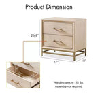 HOMES: Inside + Out Ensemble de chambre à coucher 3 pièces King Riverstone Mid-Century Modern avec 2 tables de chevet Noyer