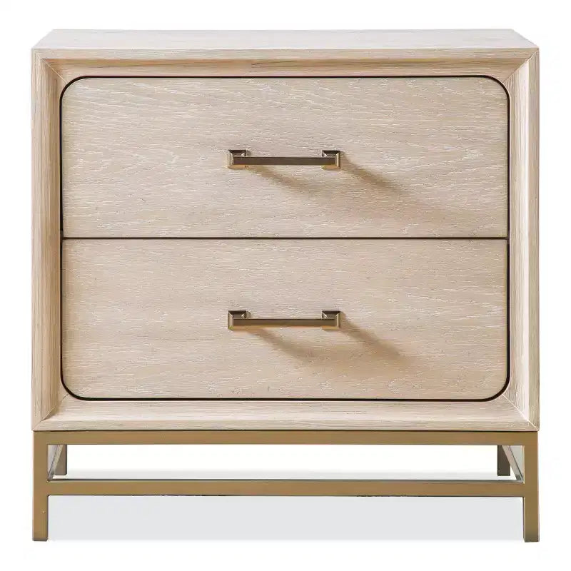 HOMES: Inside + Out Ensemble de chambre à coucher 3 pièces King Riverstone Mid-Century Modern avec 2 tables de chevet Noyer