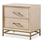 HOMES: Inside + Out Ensemble de chambre à coucher 3 pièces King Riverstone Mid-Century Modern avec 2 tables de chevet Noyer