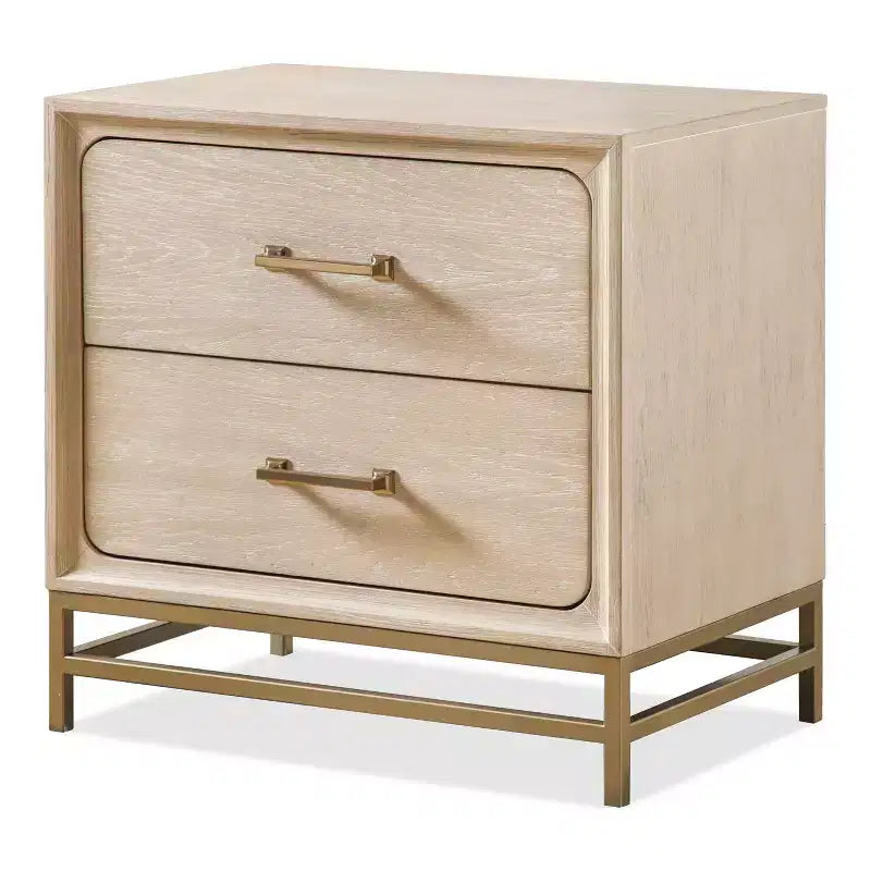 HOMES: Inside + Out Ensemble de chambre à coucher 3 pièces King Riverstone Mid-Century Modern avec 2 tables de chevet Noyer