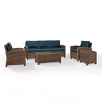 Ensemble de sofa 5 pièces en osier d'extérieur Bradenton - Crosley