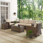 Ensemble de sofa 5 pièces en osier d'extérieur Bradenton - Crosley