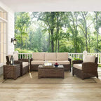 Ensemble de sofa 5 pièces en osier d'extérieur Bradenton - Crosley