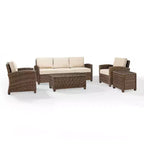 Ensemble de sofa 5 pièces en osier d'extérieur Bradenton - Crosley