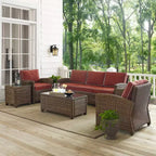 Ensemble de sofa 5 pièces en osier d'extérieur Bradenton - Crosley