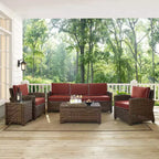 Ensemble de sofa 5 pièces en osier d'extérieur Bradenton - Crosley