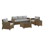 Ensemble de sofa 5 pièces en osier d'extérieur Bradenton - Crosley